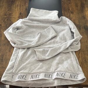 Nike Women's Light Gray Funnel Neck Sweatshirt